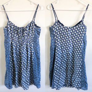 Blue Patterned Silk Sundress - M